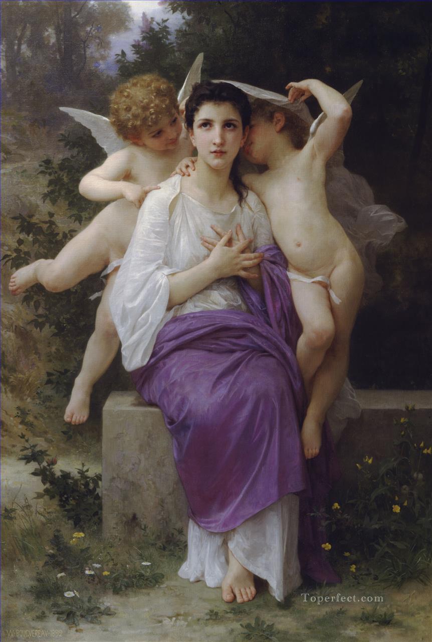 Leveil du coeur Realism angel William Adolphe Bouguereau Oil Paintings